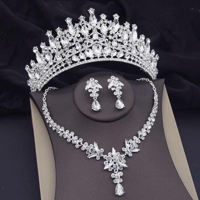 Wucifang Jewelry Schmuck-Set, Kristall, Zinklegierung, gray, Damen - Bild 1