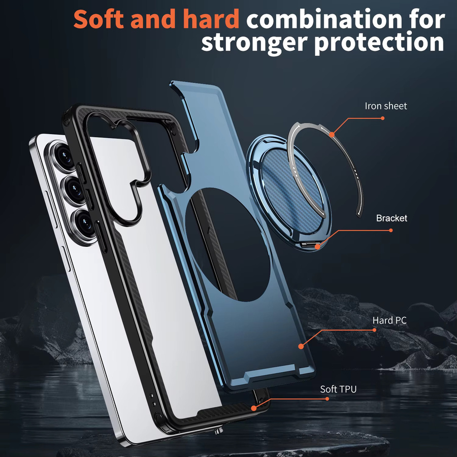 szHAIyu Handyhülle mit magnetischer Drehhalterung für Samsung Galaxy S26 Ultra S25 Edge S24 FE S23 Plus A57 A37 A17 A56 A36 A26 A16 A06 in Schwarz - Bild 5