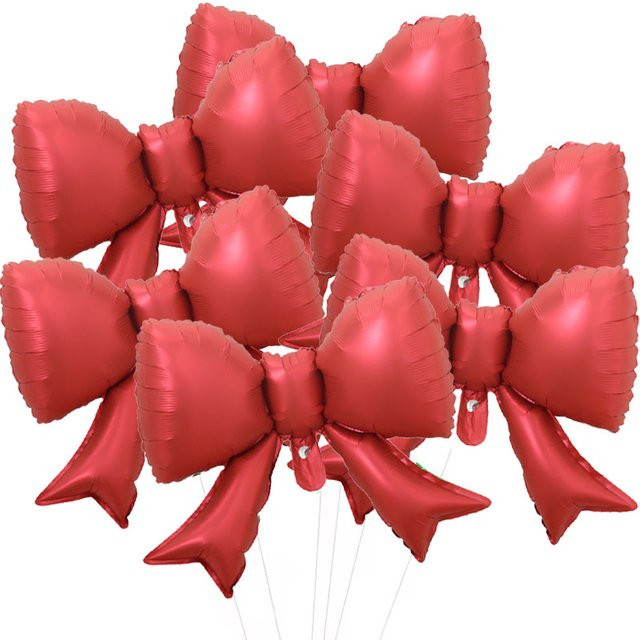 6er Set LQVYI Aluminiumfolienballons in Rot mit Herz-Motiv für Hochzeiten, Geburtstage und Partys, B/H: 80 x 63 cm - Bild 1