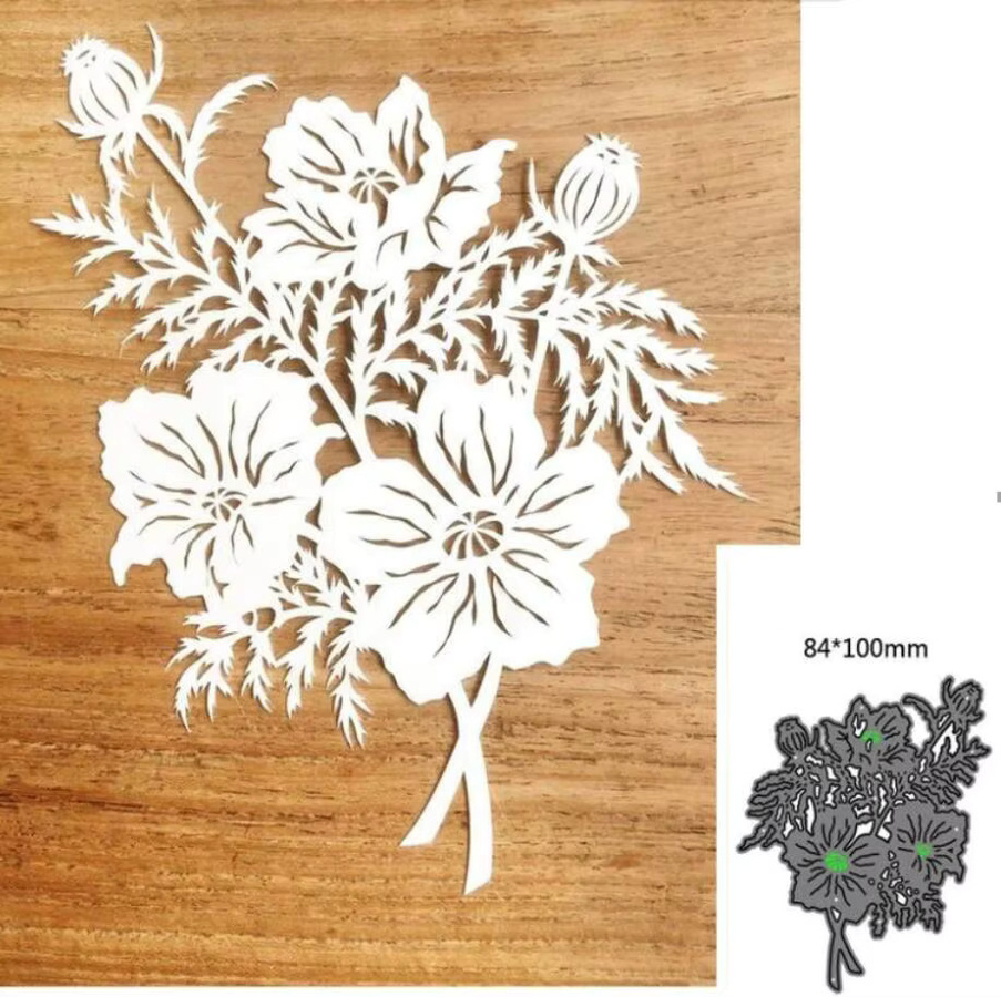 Metall Stanzform Rosen und Blätter für Scrapbooking und Bastelarbeiten - Bild 2