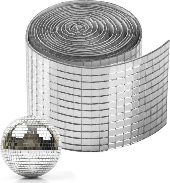 Selbstklebende Disco-Acryl-Mosaikfliesen in Silber und Multicolour für Wandgestaltung und Bastelarbeiten - Bild 1