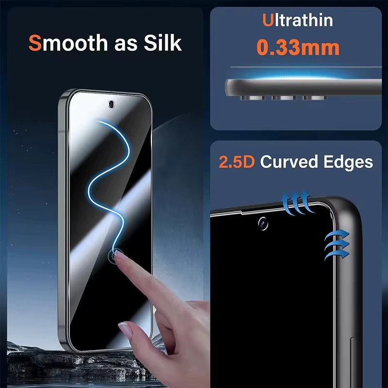Displayschutzfolie aus gehärtetem Glas für Samsung Galaxy S25 Ultra S26 S24 S23 Ultra FE A56 A36 A26 A16 A06 A17 A07 A57 A37 in Transparent - Bild 3