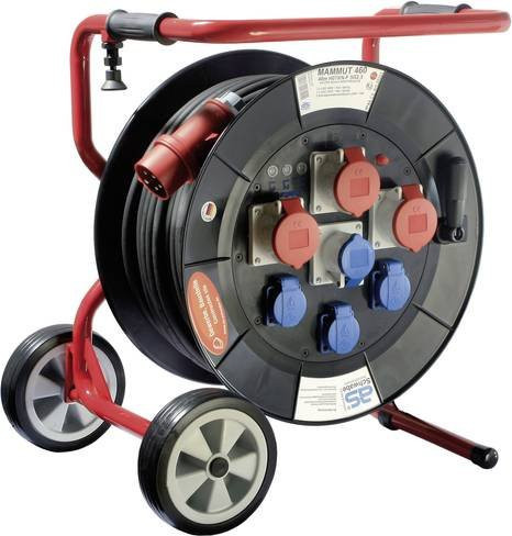 AS Schwabe Kabeltrommel 26201 Schwarz mit 40m Kabel, CEE-Stecker 16A 3-polig, IP44 - Bild 1