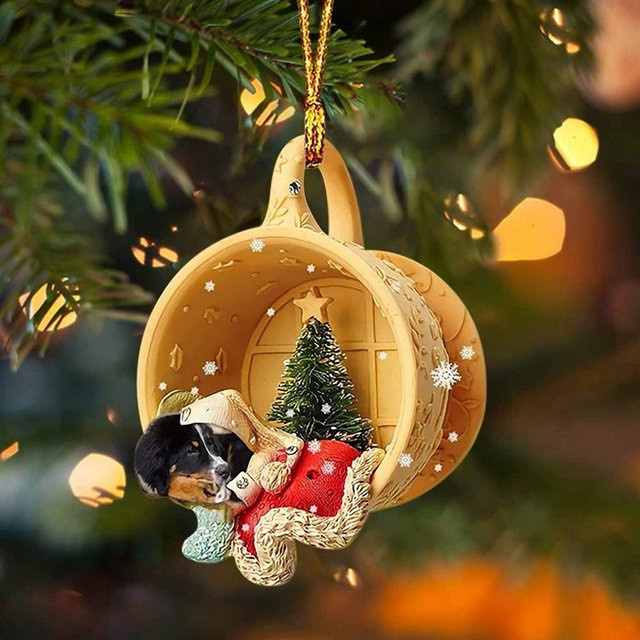 2er-Set Mreey Dackel Weihnachtsanhänger aus Acryl zur Dekoration - Bild 1