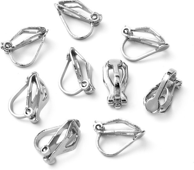 Ohrring-Befunde Messing, plattiniert, 12,5x6x8mm, Unisex - Bild 1