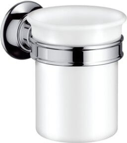 Hansgrohe Axor Montreux Zahnputzbecher aus Glas mit Metallhalterung zur Wandmontage in Chrom - Bild 1