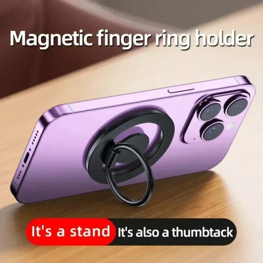 VIKEFON Magnetischer Auto-Handyhalter in Schwarz mit Fingerring und Flaschenöffner, kompatibel mit MagSafe für iPhone 17 16 15 14 13 12 Pro Max - Bild 5
