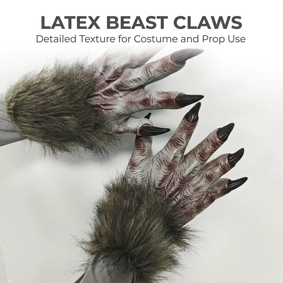 patygr Zombie-Handhandschuhe, Monsterkrallen, Zubehör, Fantasy, Gummi - Bild 2