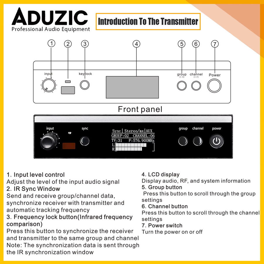 ADUZIC PSM300 Stereo Wireless Monitoring System In-Ear Monitor IEM in Schwarz (566-599 MHz) - Bild 3