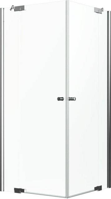 Eckdusche Brava Frame Tardis mit 2 Drehtüren und 2 Festteilen in Chrom und Transparent, B/T/H: 90 x 80 x 200 cm - Bild 1