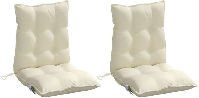 vidaXL Niedriglehner-Auflagen 2er-Set aus wasserabweisendem Oxford-Gewebe in Beige - Bild 1