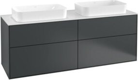 Villeroy & Boch Finion Waschtischunterschrank mit Wandbeleuchtung und integrierter Beleuchtung, Weiß lackiert, B: 160 cm, T: 60,3 cm - Bild 1