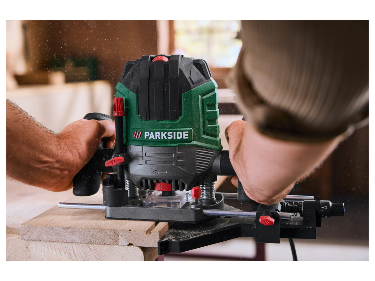 Parkside Oberfräse POF 1200 F4 in Grün mit 1200 Watt und 6mm Aufnahme - Bild 2