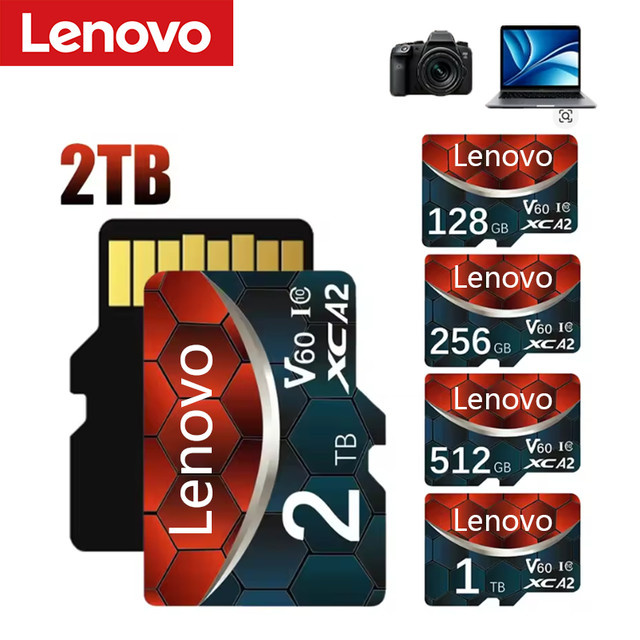 Lenovo Micro SD Speicherkarte V60 U3 2TB High-Speed TF-Flash-Karte für GoPro Action-Kameras in Multicolour - Bild 1