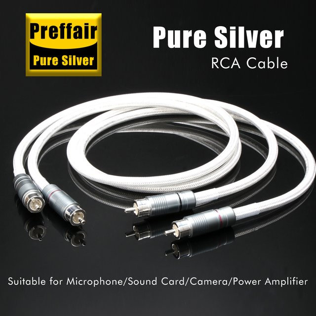 Preffair RCA-Audiokabel Paar mit versilberten Steckern in Silber - Bild 1