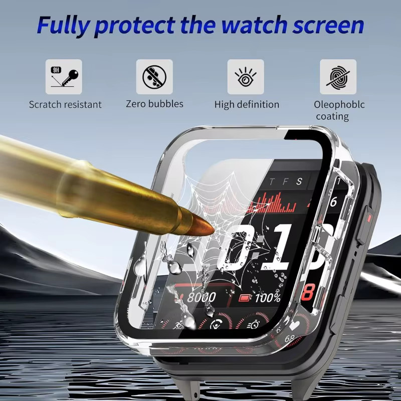 CAOWTAN Uhrenzubehör, Displayschutzfolie und Schutzhülle für Garmin Venu X1, transparent, Unisex - Bild 5