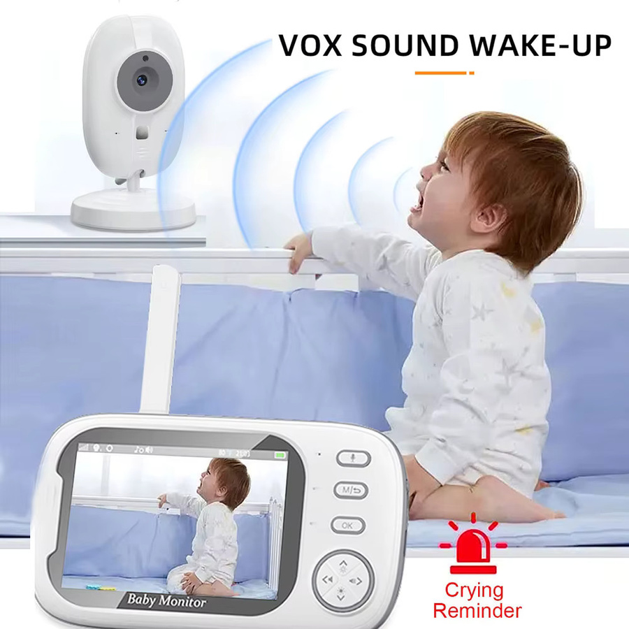 Cdycam Babyphone mit 3,5 Zoll Video Display, Wireless Nachtsicht, Temperaturüberwachung und Zwei-Wege-Audio in Weiß - Bild 2
