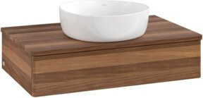 V&B Waschtischunterschrank Antao ohne Frontstruktur in Walnut, B/T/H: 80 x 50 x 19 cm - Bild 1