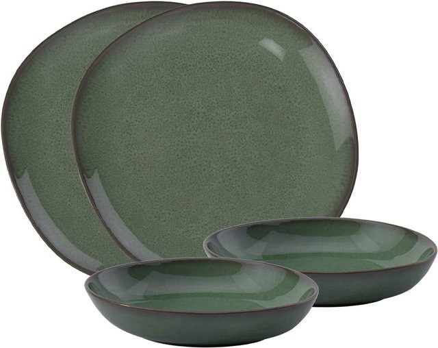 Villeroy & Boch like. Tafel-Set Lave 4-teilig aus Steinzeug in Grün - Bild 1