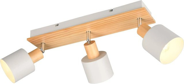 Trio Strahler Shanti in Warm-Grey aus Metall und Holz, B/T/H: 45,5 x 19,5 x 17,5 cm - Bild 1
