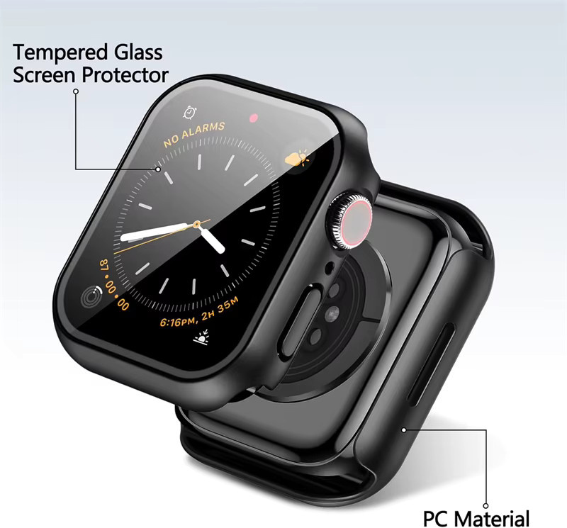 OLPAY Displayschutzfolie und Hülle für Apple Watch, Schwarz - Bild 3