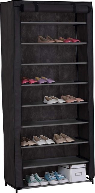 HTI-Line Schuhregal Lena 9 in Schwarz aus Kunststoff für Flur, Küche oder Kinderzimmer - Bild 1