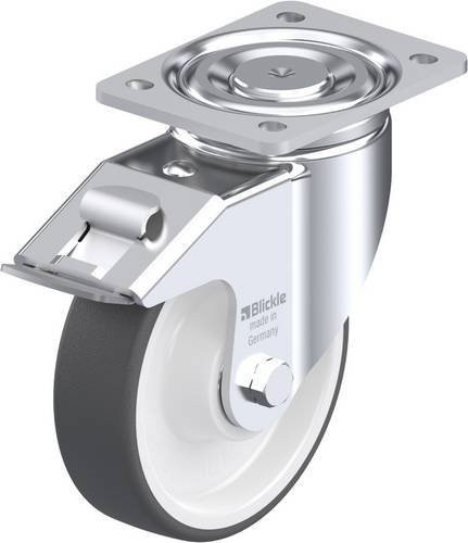 Blickle Lenkrolle LH-POTH 160K-FI mit Feststeller in Grau, Weiß oder Silber, Rad-Durchmesser: 160 mm, Tragfähigkeit: 550 kg - Bild 1