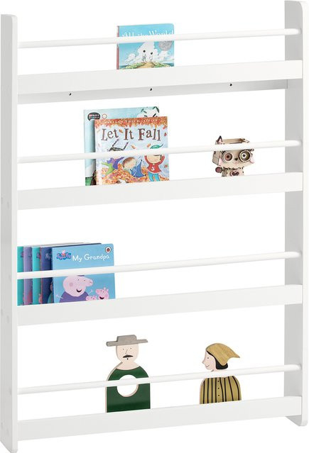 SoBuy KMB08 Kinderregal Wandregal Weiß mit 4 Ablagen für das Kinderzimmer - Bild 1