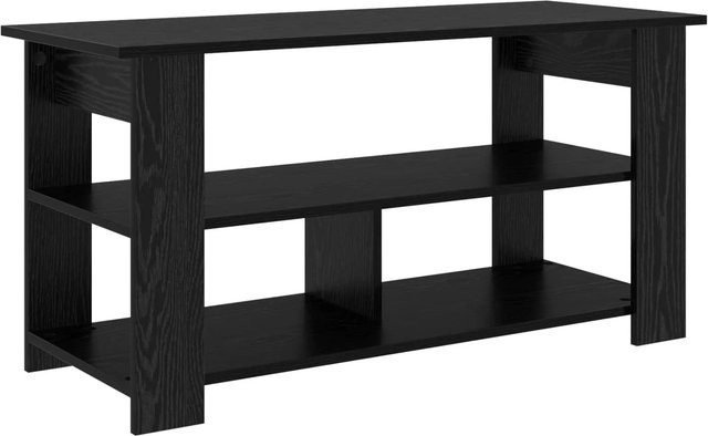 vidaXL TV-Ständer in Schwarz und Eichen-Optik mit Medienfächern, modern und freistehend, B/T/H: 100 x 40 x 50 cm - Bild 1