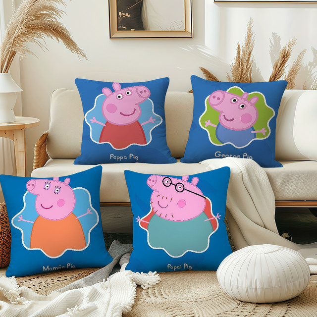 Hasbro Peppa Pig Kissenbezug Rosa, doppelseitig bedruckt, quadratisch, Breite: 30 cm, Höhe: 30 cm - Bild 1