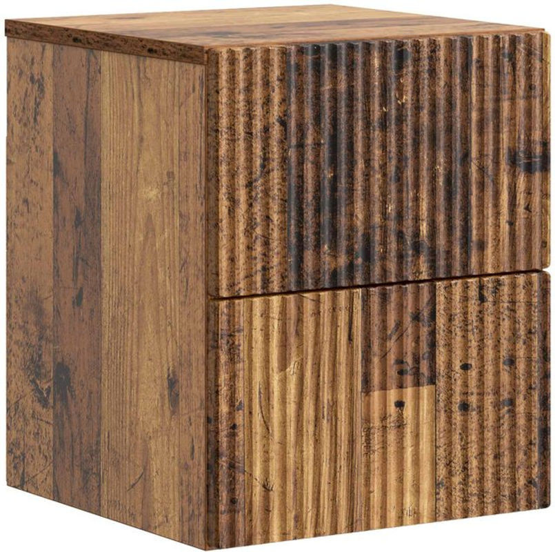 Wandmontierter Nachttisch aus Altholz von vidaXL in Braun im Industrial Design, B/T/H: 33 x 34,5 x 40 cm - Bild 1