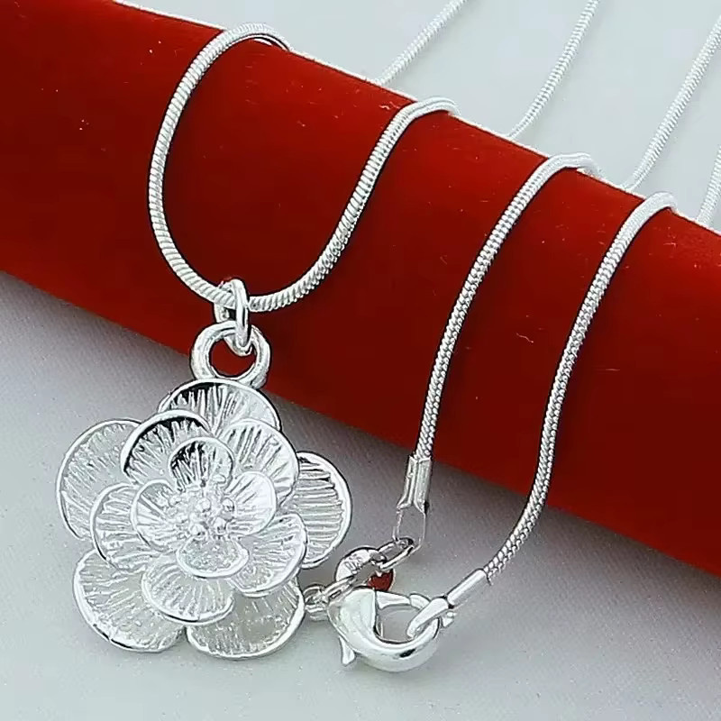 Schmuck-Set 925 Silber, Rose Blume, Damen - Bild 2