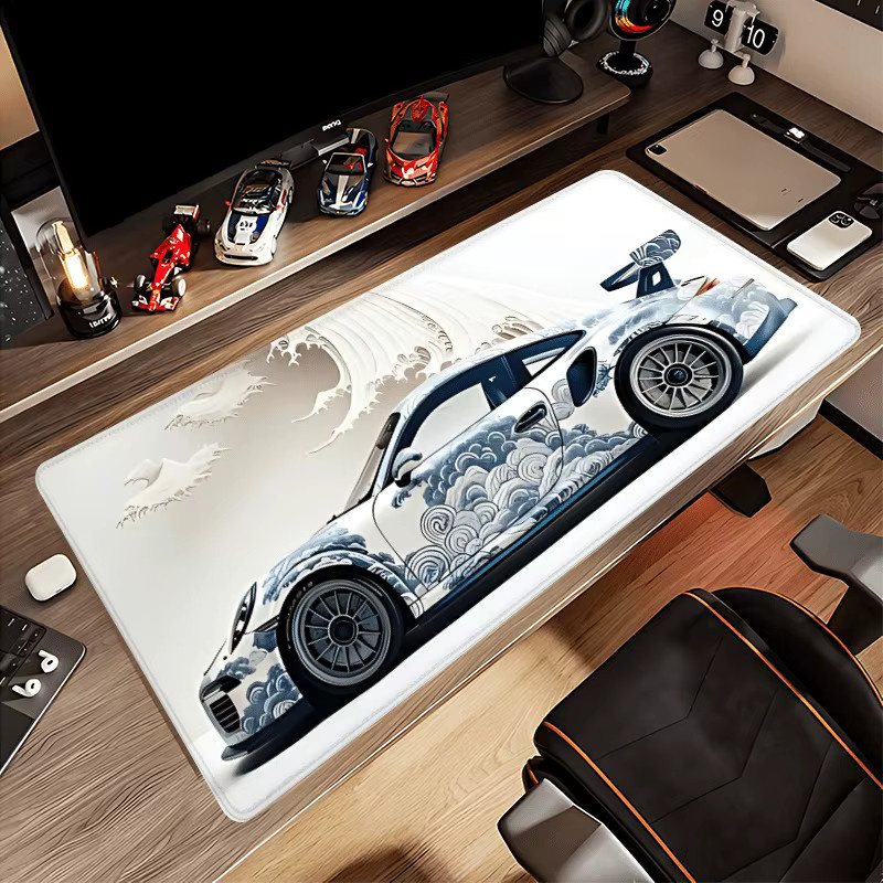 Ocean Wave Racing Gaming Mauspad in Multicolour, großes Schreibtischpad mit rutschfester Gummibasis, Breite: 90 cm, Tiefe: 40 cm - Bild 3