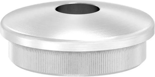 FeNau Einsteckkappe aus Edelstahl V2A in Silber, gewölbt mit Bohrung, Durchmesser: 42,4 mm, Wandstärke: 2,5 mm - Bild 1