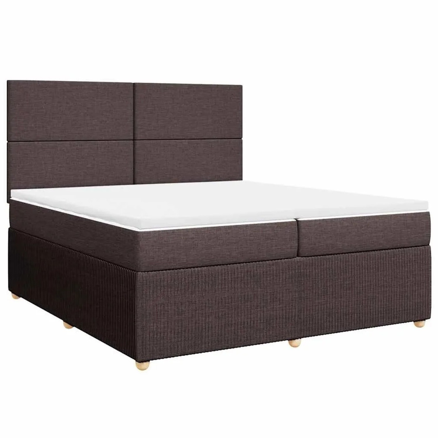 vidaXL Boxspringbett mit Matratze Hybrid-Design in Dunkelbraun B/T: 200 x 200 cm - Bild 2