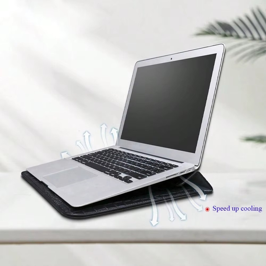 CNGRANDBAG Laptop-Tasche aus Krokodil-PU-Leder für Herren und Damen, Schutzhülle für 13,3 und 15,4 Zoll Laptops, Farben: Blau und Schwarz - Bild 2