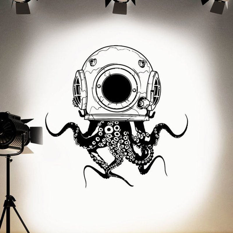 Duruibom Wandtattoo Oktopus Tentakel in Braun und Schwarz für Kinderzimmer und Badezimmer - Bild 1