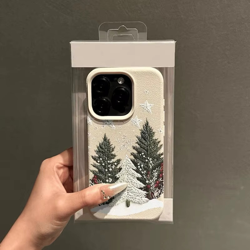 Handyhülle mit Weihnachtsbaum-Design und Litschi-Textur für Apple iPhone 11 bis 17 Pro Max, Air, Plus, X, XS, XR, 16E als weiche Abdeckung - Bild 3