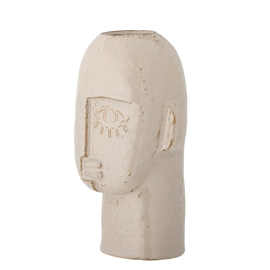 Bloomingville Vase Lizzie aus Steingut in Beige mit organischer Form, Höhe: 25,5 cm - Bild 1