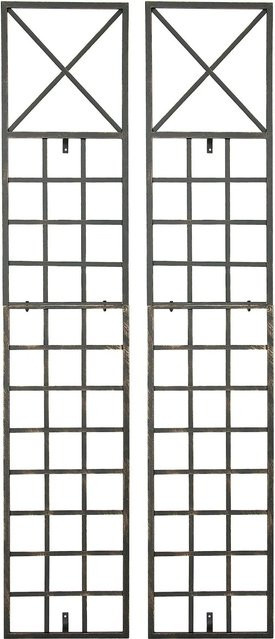 DELUKE Rankgitter HILDE 2er Set aus Metall in Bronze mit antiker Patina als Rankhilfe für Kletterpflanzen im Garten, B/T/H: 40 x 1 x 198 cm - Bild 1