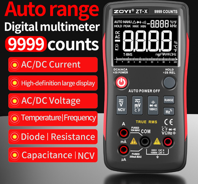 ZOYI ZT-X Digital-Multimeter: Hochpräzises und tragbares Multifunktionsmessgerät mit automatischem Bereichswechsel für elektrische Reparaturen - Bild 1