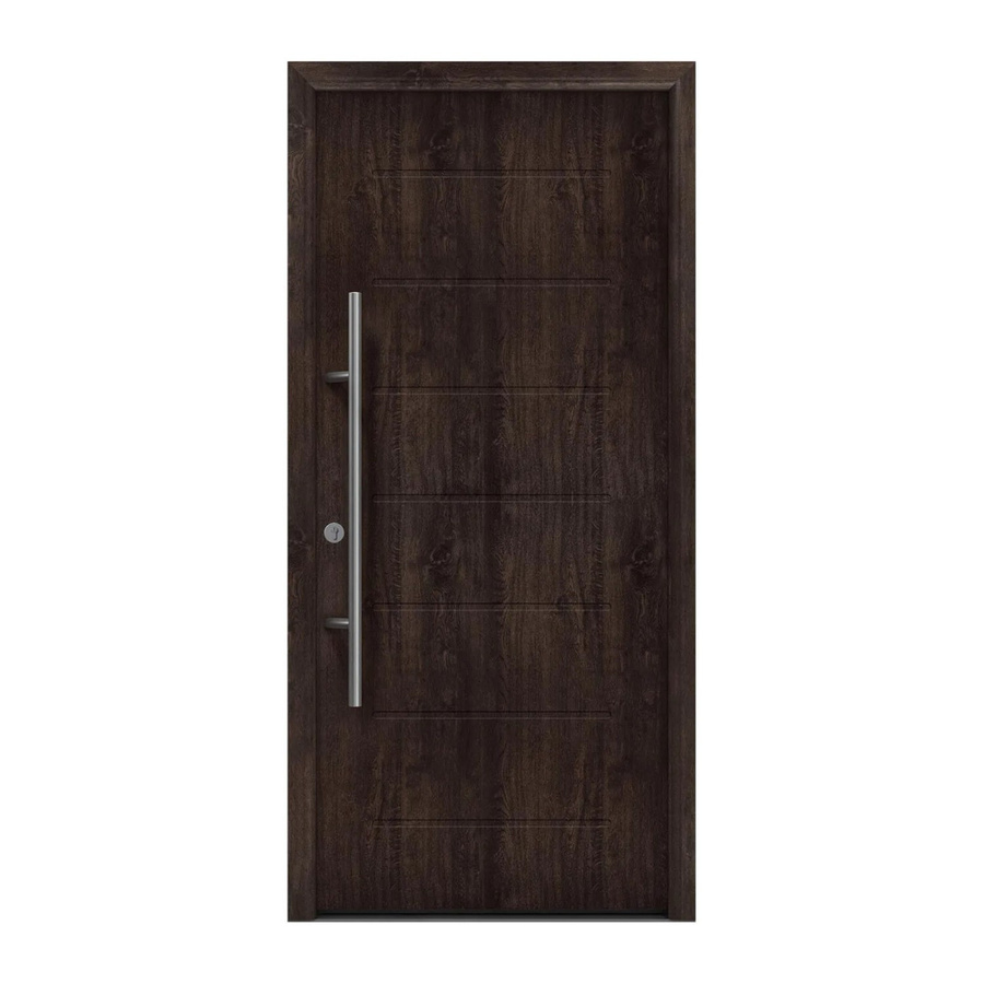 EcoStar Haustür Isopro Secur IPS 015 Eiche Dunkel B: 110 cm, H: 210 cm, DIN Links - Bild 2