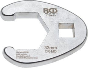 BGS Hahnenfußschlüssel aus Chrom-Molybdän-Stahl mit 1/2 Zoll Innenvierkant Antrieb und 33 mm Schlüsselweite in Silber - Bild 1