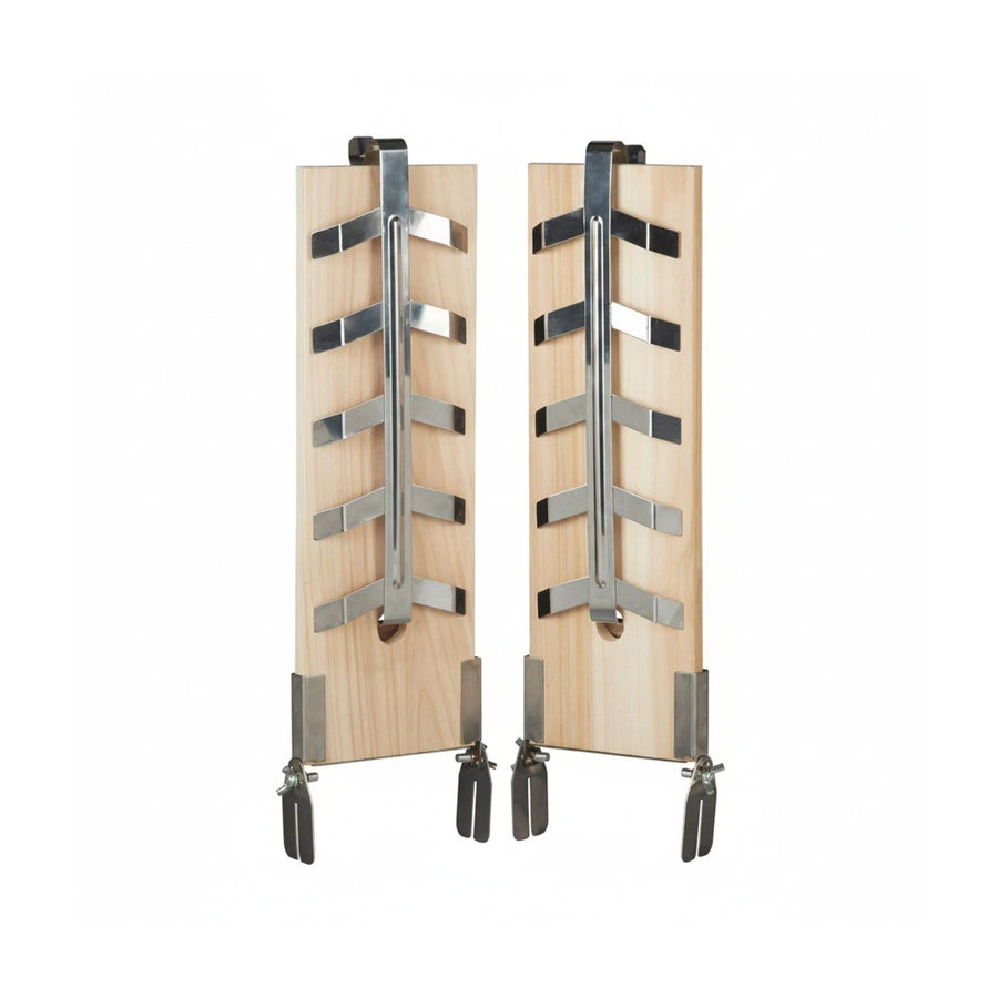 Relaxdays Flammlachsbretter 2er Set aus Zedernholz mit Edelstahl-Halterungen, braun, B/T/H: 56 x 21 x 5,5 cm - Bild 2