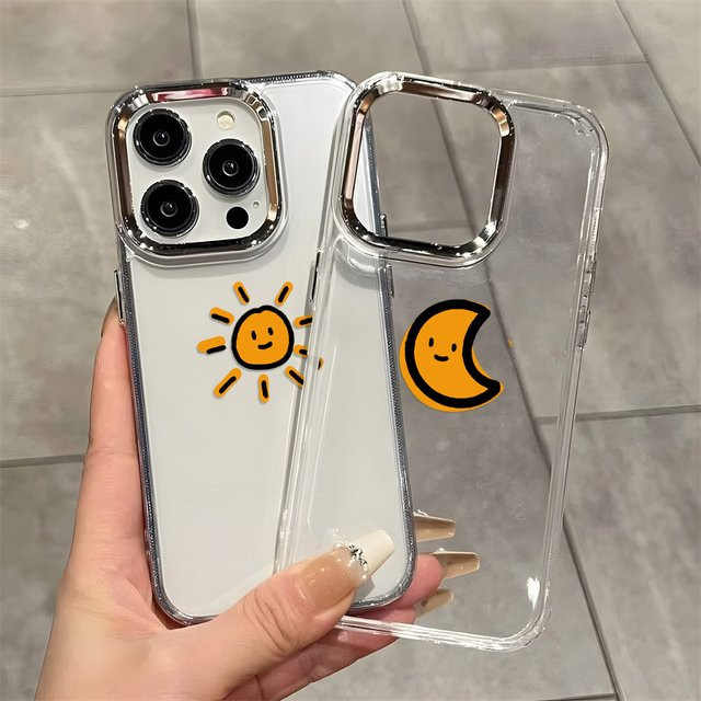 Luxuriöse transparente Schutzhülle mit Galvanisierung für iPhone Modelle, weiche Paar-Handyhülle - Bild 1