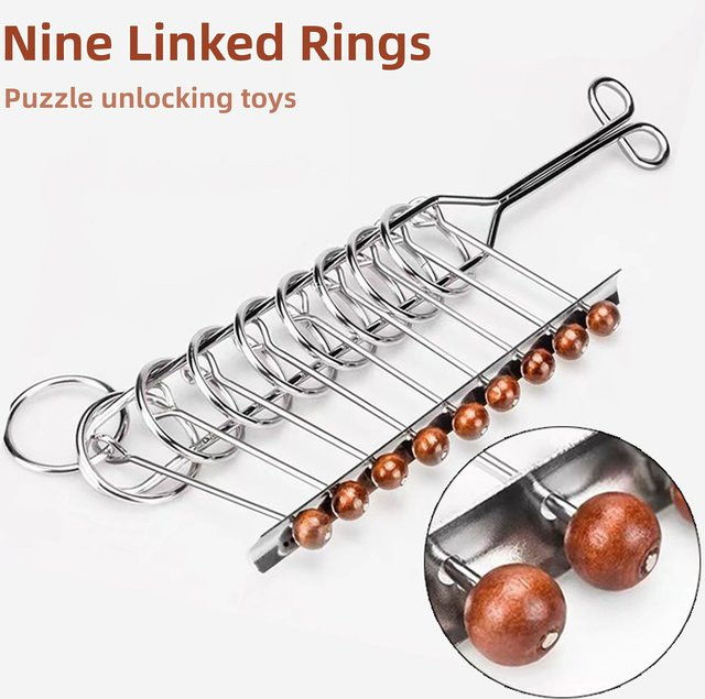 Soulbao Neun Ringe Puzzle, Metall, Silber, Geschicklichkeit - Bild 1