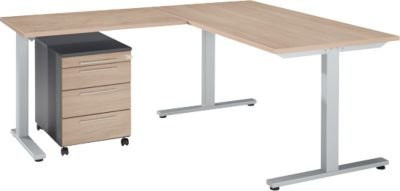 Schäfer Shop Select 3-tlg. Büromöbelset Schreibtisch Start Off in Eiche-Dekor, B/T/H: 180 x 80 x 73,5 cm - Bild 1