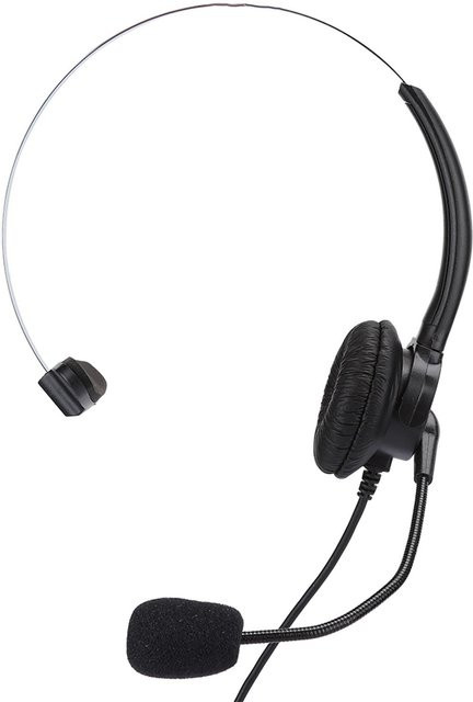 KONNWEI Telefon-Mono-Headset Schwarz mit Mikrofon für das Festnetztelefon - Bild 1