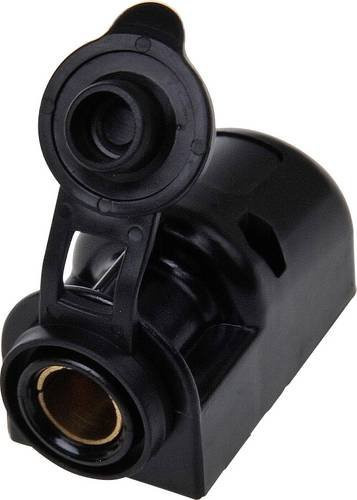 IWH Aufbau-Steckdose DIN 12/24 Volt Schwarz, Belastbarkeit max. 16A, 12 oder 24 V/DC - Bild 1