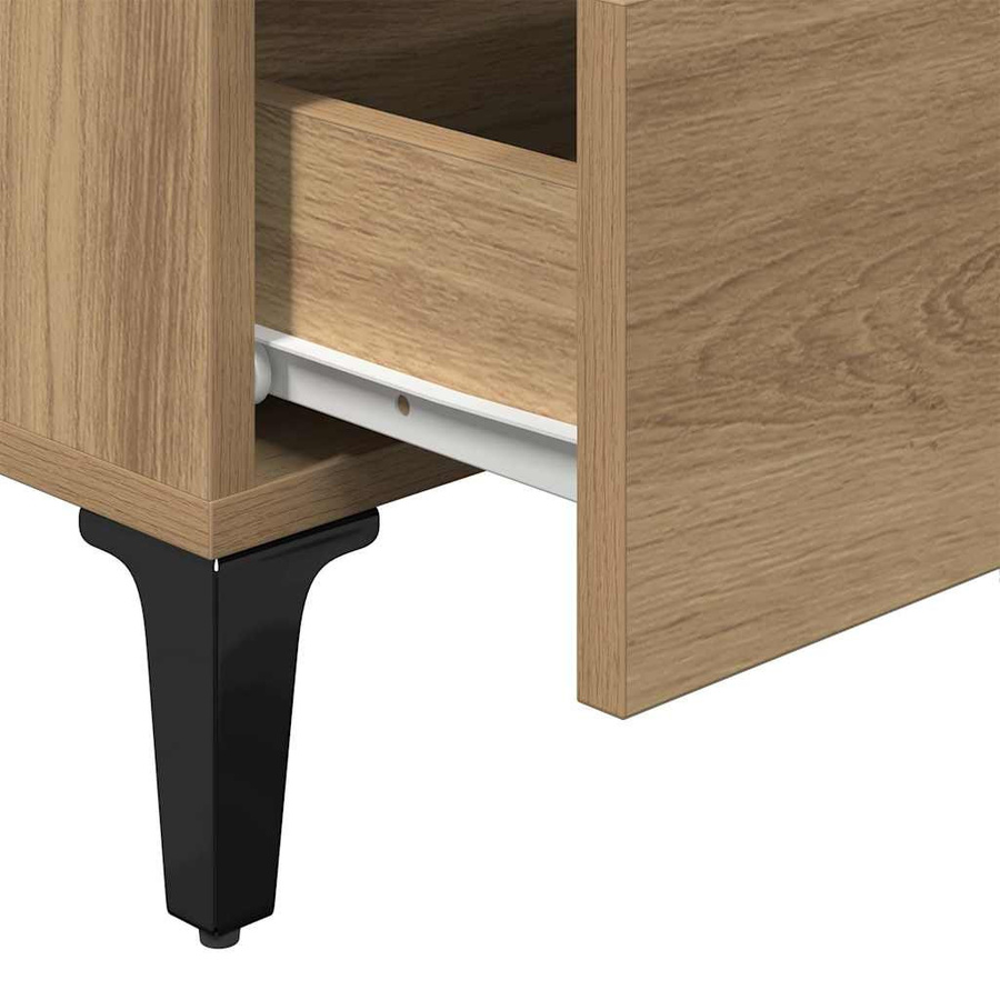 vidaXL Nachttisch in Artisan-Eiche mit Metallbeinen, Braun, B/T/H: 40 x 35 x 69 cm - Bild 4